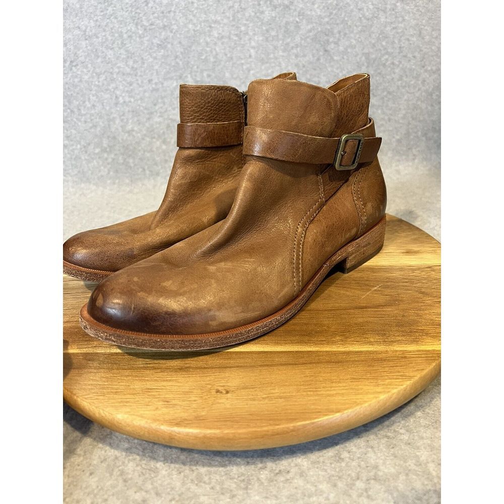 Kork Ease Women Viki Ankle Booties Size 7 Brown Leather‎ Side Zip - Picture 4 of 11